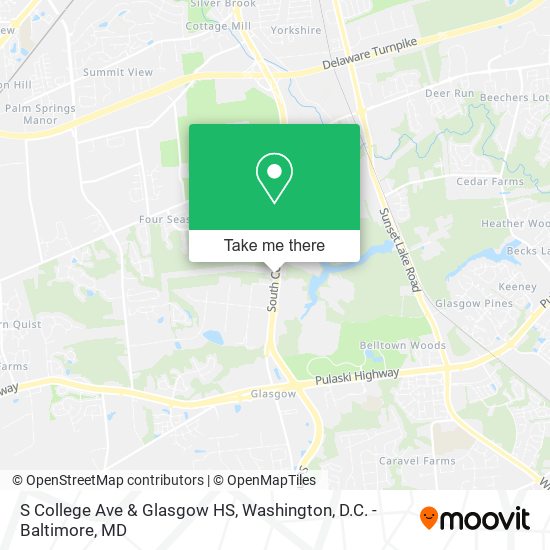S College Ave & Glasgow HS map
