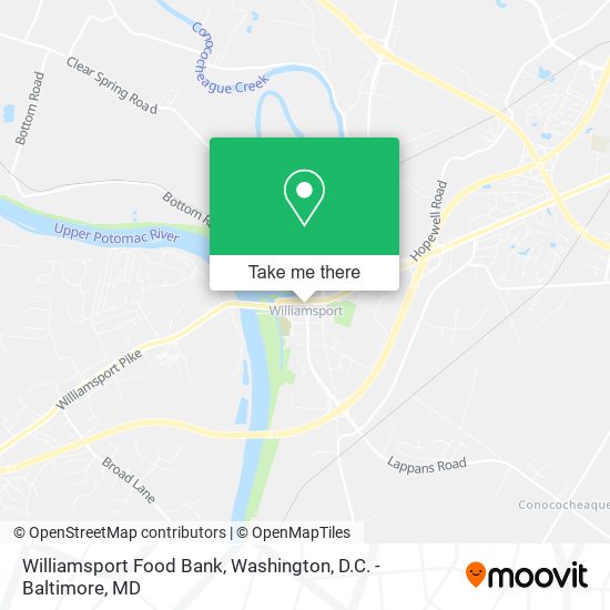 Mapa de Williamsport Food Bank