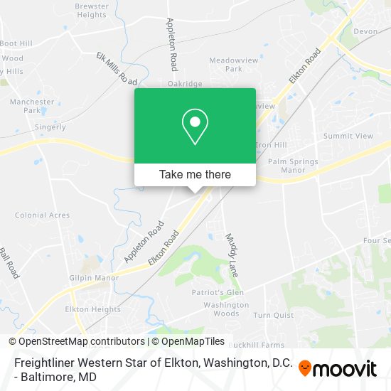 Freightliner Western Star of Elkton map