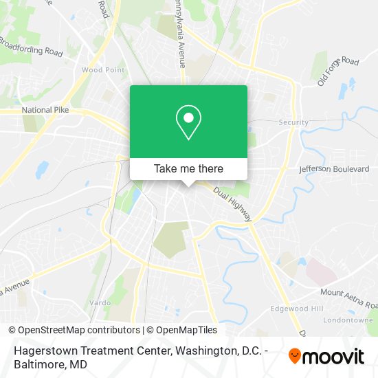Hagerstown Treatment Center map