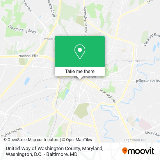 Mapa de United Way of Washington County, Maryland