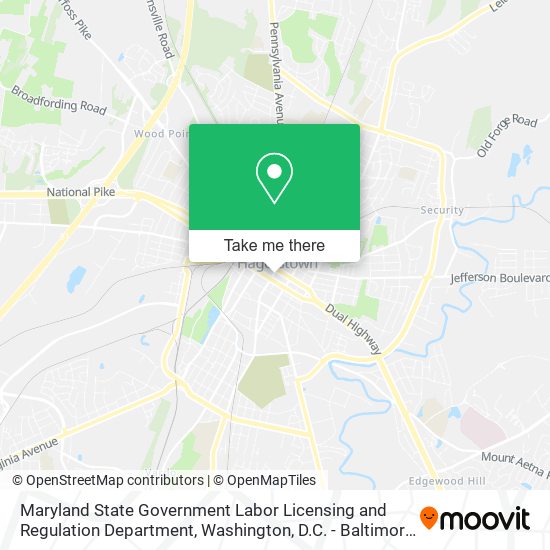 Mapa de Maryland State Government Labor Licensing and Regulation Department