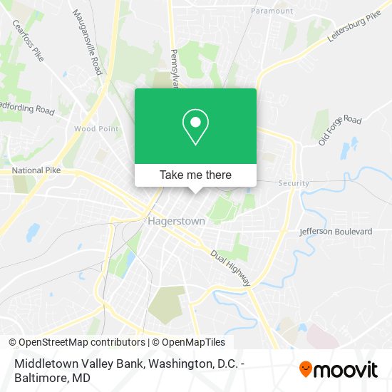 Mapa de Middletown Valley Bank