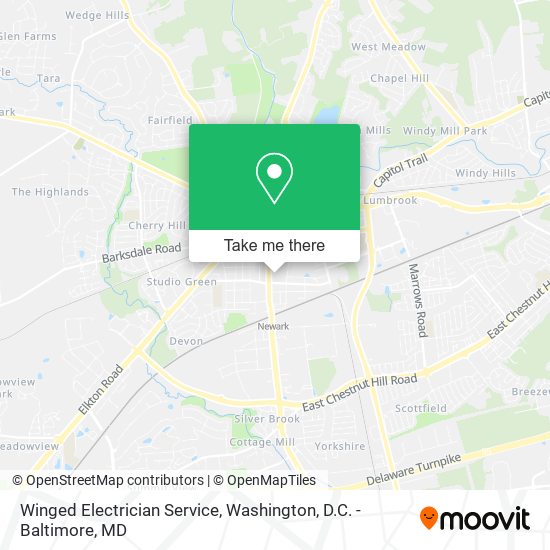 Winged Electrician Service map