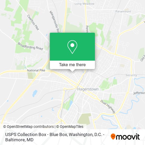 Mapa de USPS Collection Box - Blue Box