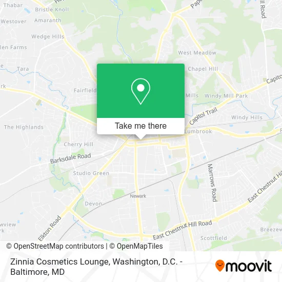 Zinnia Cosmetics Lounge map