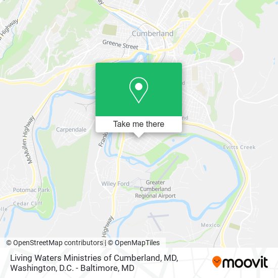 Living Waters Ministries of Cumberland, MD map