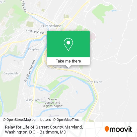 Relay for Life of Garrett County, Maryland map