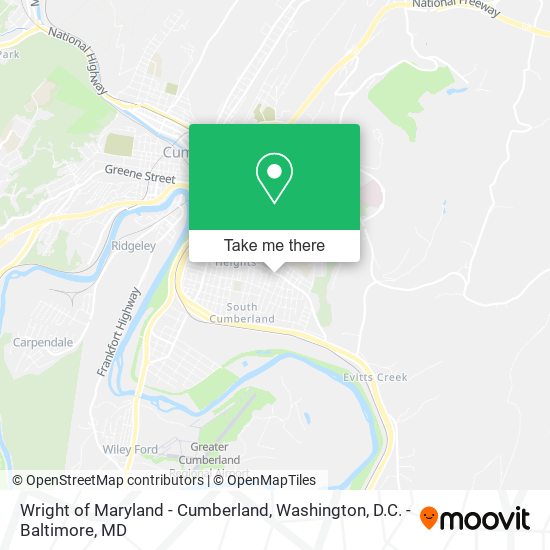 Wright of Maryland - Cumberland map