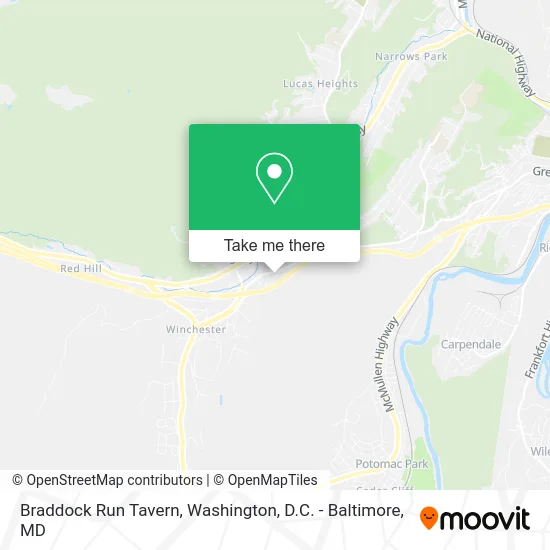 Braddock Run Tavern map