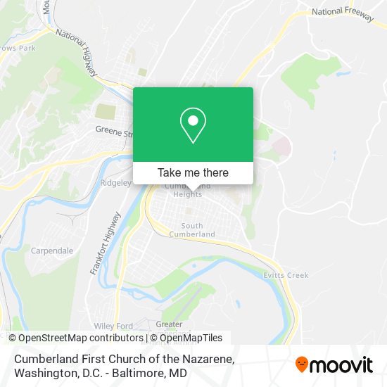 Cumberland First Church of the Nazarene map