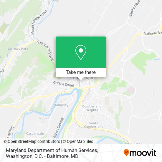 Mapa de Maryland Department of Human Services