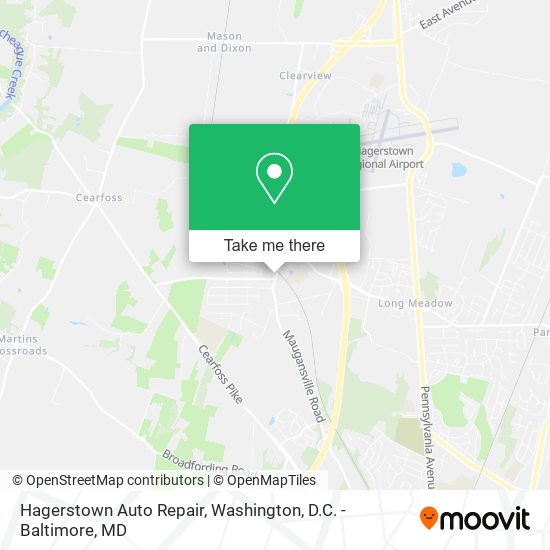 Hagerstown Auto Repair map