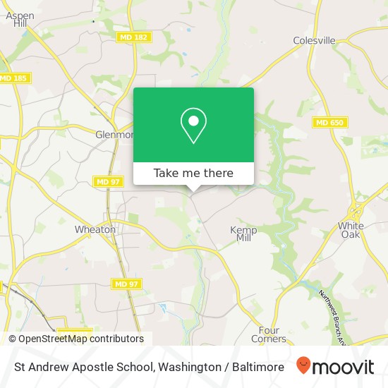 Mapa de St Andrew Apostle School, 11600 Kemp Mill Rd