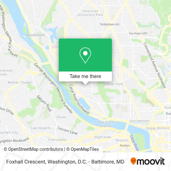 Foxhall Crescent map