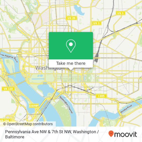 Pennsylvania Ave NW & 7th St NW map