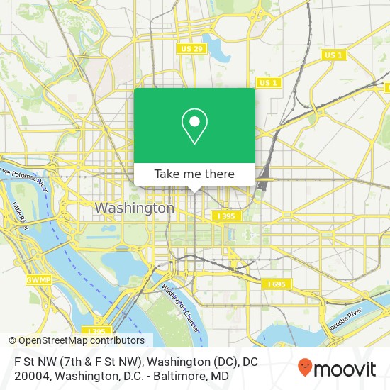 F St NW (7th & F St NW), Washington (DC), DC 20004 map