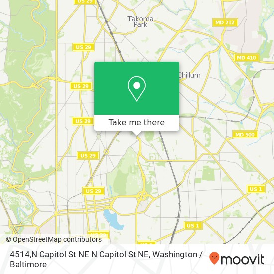 Mapa de 4514,N Capitol St NE N Capitol St NE, Washington, DC 20011
