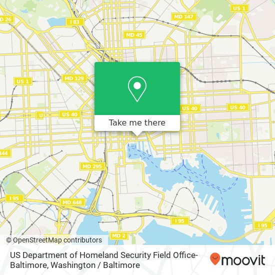 Mapa de US Department of Homeland Security Field Office-Baltimore