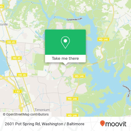 Mapa de 2601 Pot Spring Rd, Lutherville Timonium, MD 21093