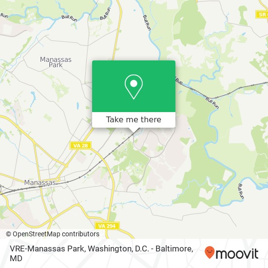 VRE-Manassas Park map