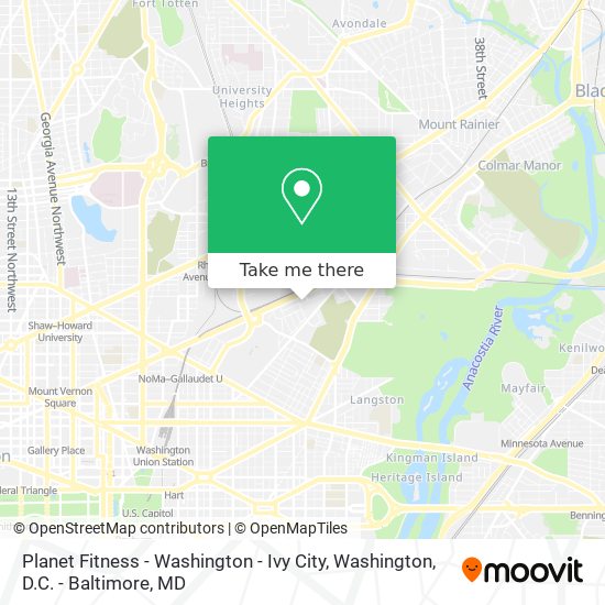 Planet Fitness - Washington - Ivy City map
