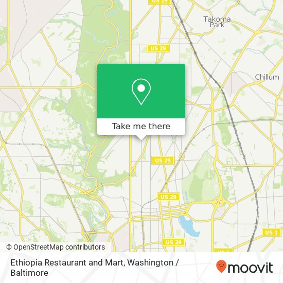 Mapa de Ethiopia Restaurant and Mart, 4630 14th St NW