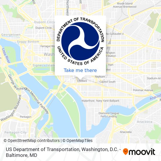 US Department of Transportation map