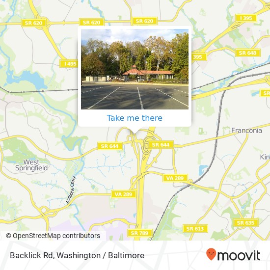 Mapa de Backlick Rd, Springfield, VA 22150