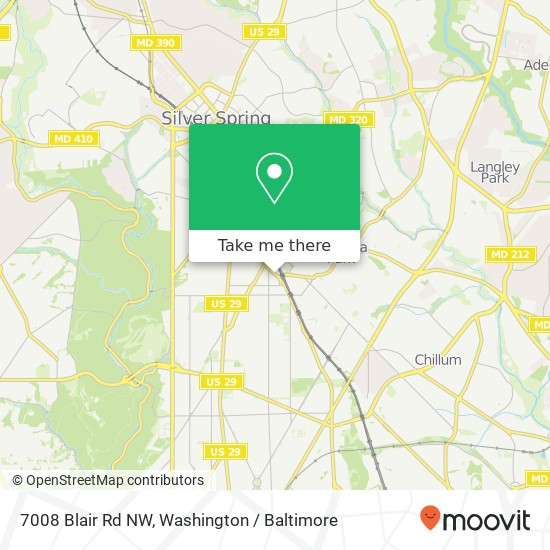 Mapa de 7008 Blair Rd NW, Washington, DC 20012