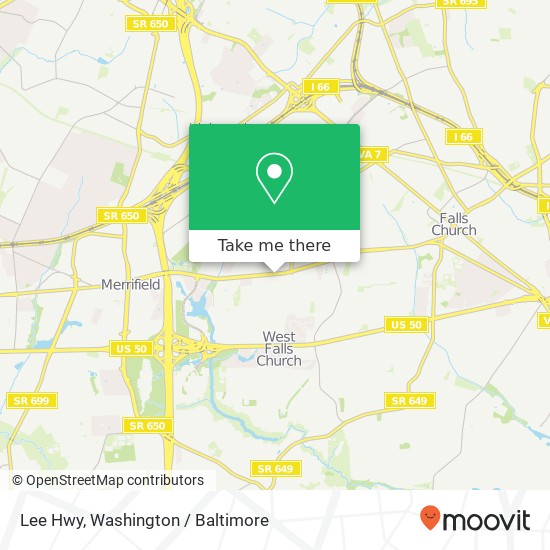 Mapa de Lee Hwy, Falls Church, VA 22042