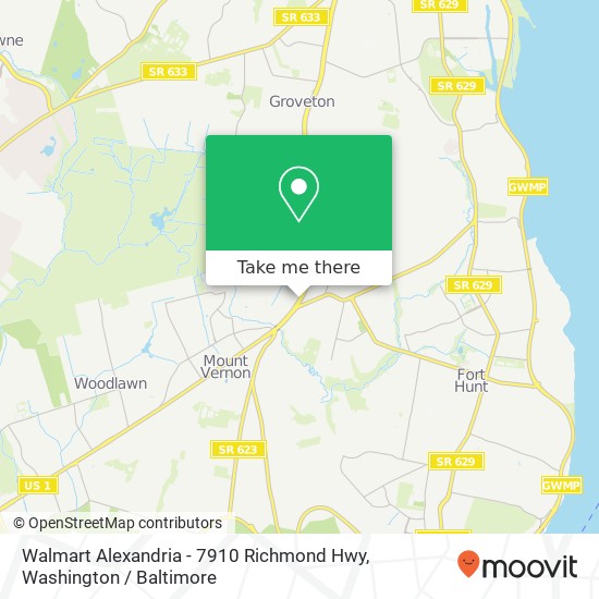 Mapa de Walmart Alexandria - 7910 Richmond Hwy, 7910 Richmond Hwy