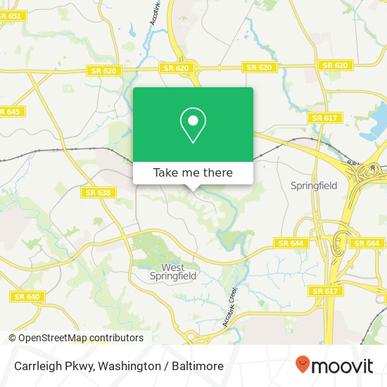 Mapa de Carrleigh Pkwy, Springfield, VA 22152