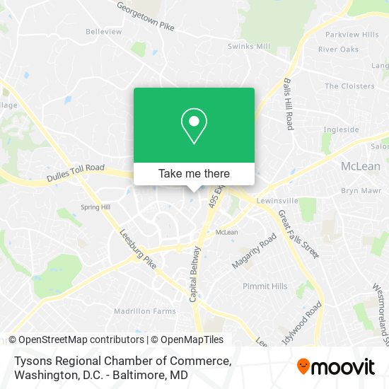 Mapa de Tysons Regional Chamber of Commerce