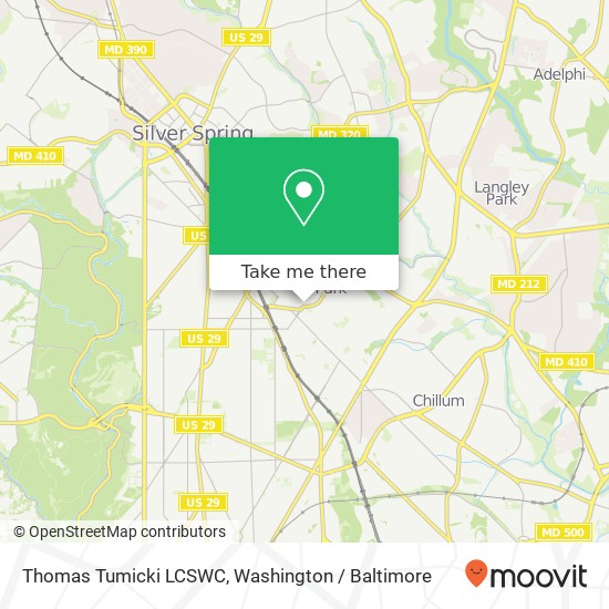 Mapa de Thomas Tumicki LCSWC, 7030 Carroll Ave