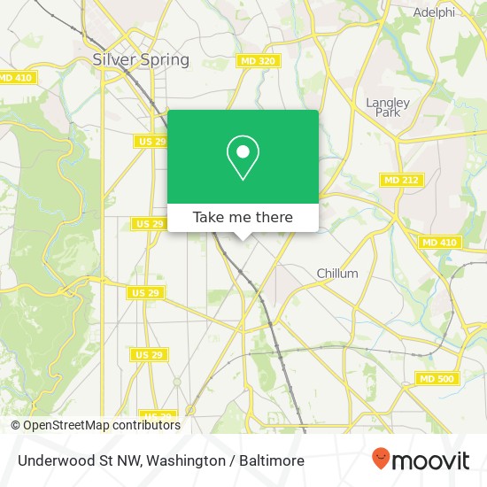 Mapa de Underwood St NW, Washington, DC 20012