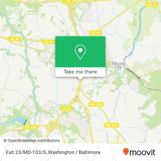 Exit 23/MD-103/S map