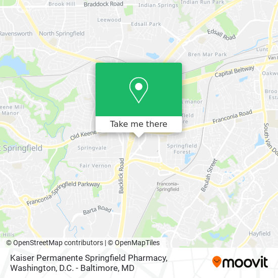 Mapa de Kaiser Permanente Springfield Pharmacy