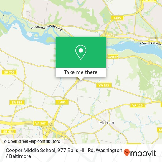 Cooper Middle School, 977 Balls Hill Rd map
