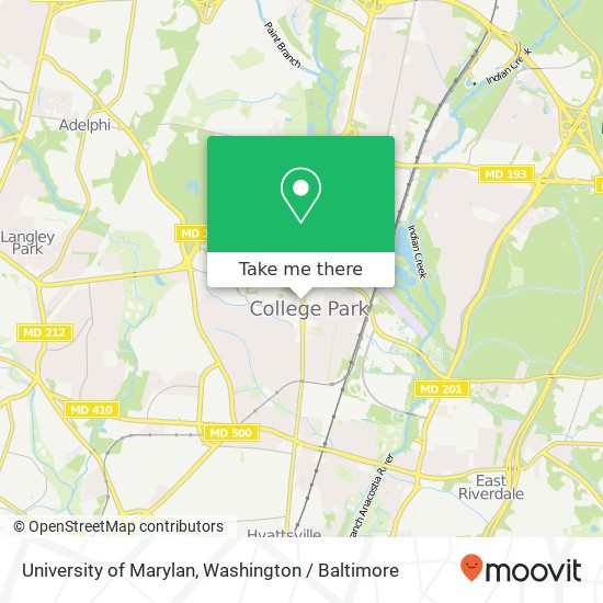 Mapa de University of Marylan, 7416 Baltimore Ave