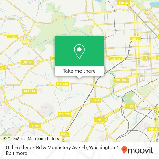Old Frederick Rd & Monastery Ave Eb map