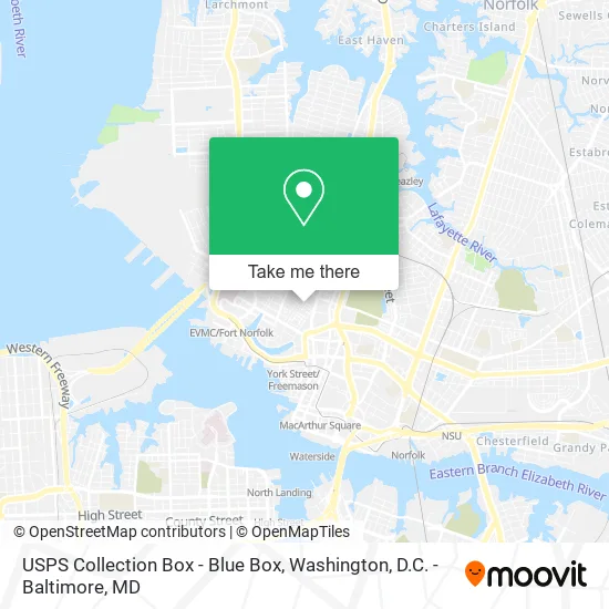 Mapa de USPS Collection Box - Blue Box