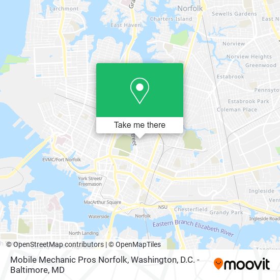 Mapa de Mobile Mechanic Pros Norfolk