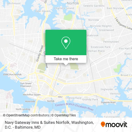 Mapa de Navy Gateway Inns & Suites Norfolk