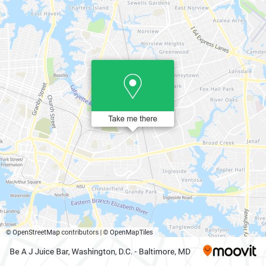 Mapa de Be A J Juice Bar