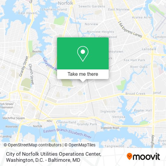 City of Norfolk Utilities Operations Center map