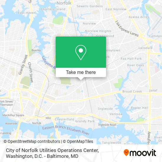 City of Norfolk Utilities Operations Center map