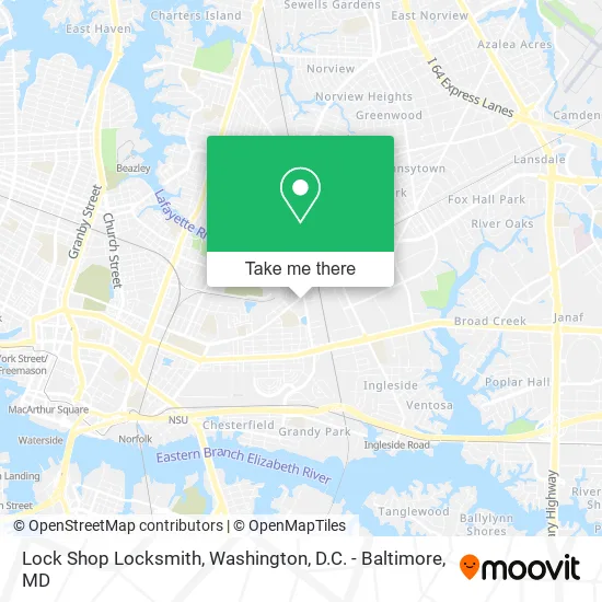 Lock Shop Locksmith map