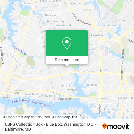 USPS Collection Box - Blue Box map