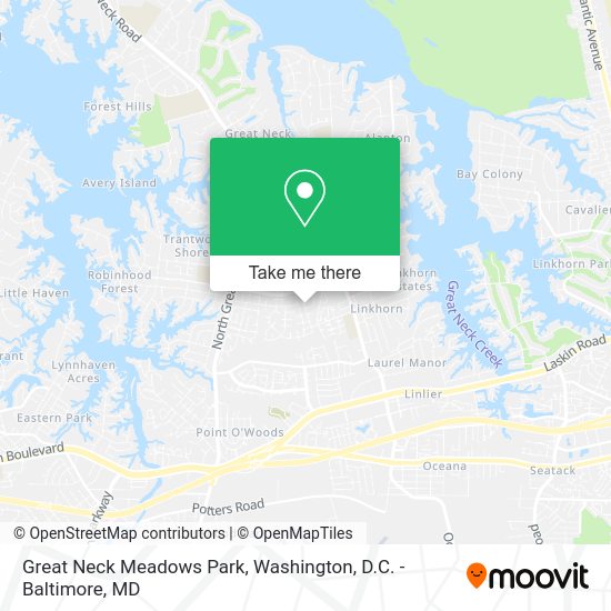 ¿Cómo llegar a Great Neck Meadows Park en Virginia Beach en autobús o tren?